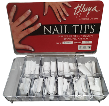 Tips para uñas esculpidas Blancas. Caja x 200.  Thuya